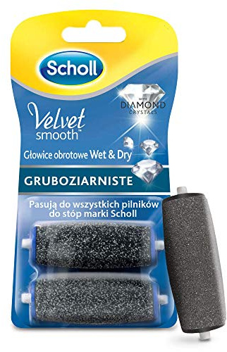 Scholl Velvet Smooth Ersatzrollen, Pedi Nachfüller, Rolle elektrischer Hornhautentferner, Pediküre, Fußpflege, Ultra Stark mit Diamantpartikeln, 1er Pack (1 x 2 Rollen)