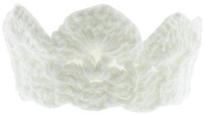 (Bianco) Fascia per capelli per Bambina Neonata in Lana - Paraorecchie - Corona - Coroncina - Tiara