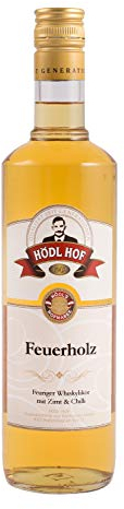 Hödl Hof Feuerholz Whisky-Likör 1,0L I Hochwertiger Whiskylikör mit Nuancen an Zimt & Chili I Premium Likör ideal als Geschenk I Feuriger Chili-Zimt-Likör I Edle Spirituose 33%