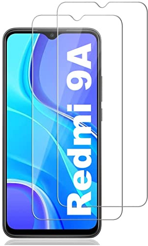 [2 unidades] Protector de pantalla de vidrio blindado compatible con Xiaomi Redmi 9A - Protector de pantalla, dureza 9H, sensor de huellas dactilares 100%, nano vidrio