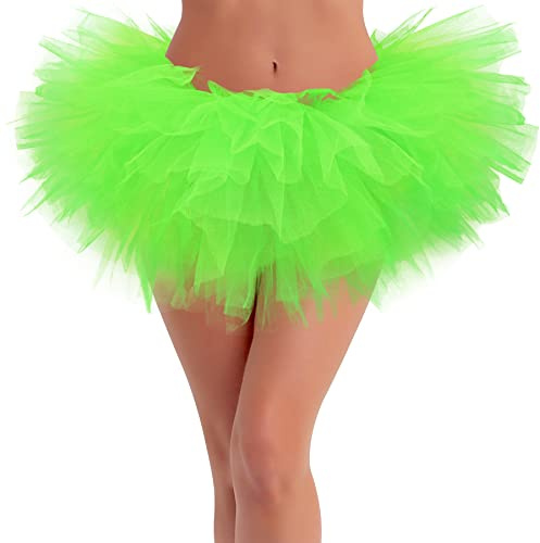 Green Tutu Womens Tutus Lime Green Tutu for Women Adult Halloween Costume Adult Tulle Skirts for Womens Neon Tutus Women