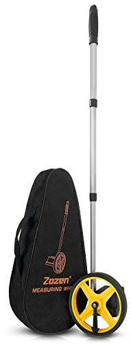 Zozen Measuring Wheel in Meters, Telescopic / Metric Units [Up to 9,999m], Rolling Measurement with Carrying Bag, One Key to Reset /Starting Point Arrow.