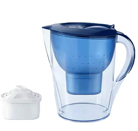Caraffa Filtrante Acqua 3,5 Litri Combinata Cartuccia Filtrante Acqua 60 Giorni, Caraffa Sottile Frigorifero, Riduzione Microplastiche, Cloro,B