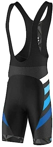 FDX Men Cycling Bib Shorts 4D Padded Breathable Shorts with Pocket Blue M