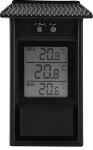 Joyzan Digital Greenhouse Thermometer, Outdoor Waterproof Max Min Temperature Meter Indoor High Low Tester Temperature Recording Weatherproof Hygrometer Gauge Monitor Wall Mounted Garden Home Growroom