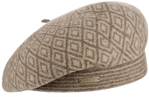 Seeberger Twotone Baske Walkmütze Wollbaske Baskenmütze Damenbaske Winterbaske Damen - Winter Herbst-Winter - One Size braun-beige