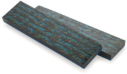 WOODRIVER Poly Resin Knife Scales 3/8 X 2 X 7 Peacock Pair