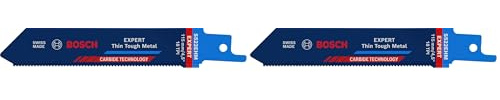 Bosch Professional 1x Expert ‘Thin Tough Metal’ S 522 EHM Säbelsägeblatt (für Edelstahlbleche, Länge 115 mm, Zubehör Säbelsäge) (Packung mit 2)
