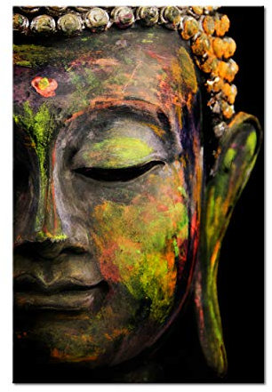 decomonkey - Tableau Acoustique Home Bouddha 60x90 1 Pièce - Impression sur Toile Décoration Isolation Phonique Déco Bureau Asie bouddha bouddhisme feng shui orienter les sculptures zen
