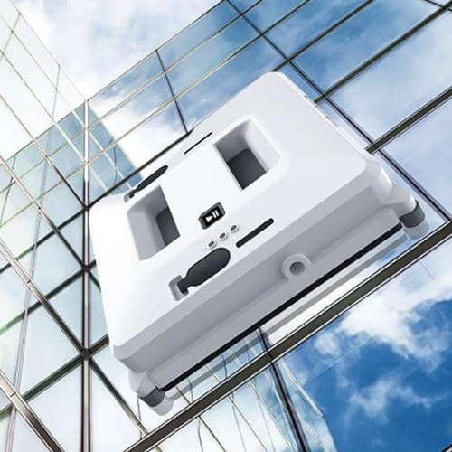 OXFUZZ Robot Lavavetri, 3000pa Intelligente Con Spray d'Acqua A Bidirezioni, per Pulizia Vetri Interni Ed Esterni, Finestre Alte, White