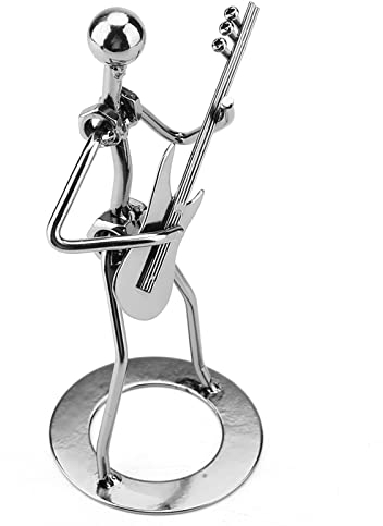 Fydun Gitarrist-Musiker-Statue, Heimdekoration, Musiker-Sammelfigur, Metall-Bücherregal-Sammelfigur