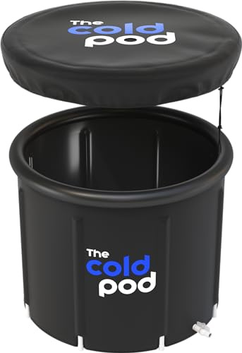 Eisbad Tonne für Athleten mit Abdeckung,tragbares Ice Bath tub für Kryotherapie, The Cold Pod Faltbare Aufblasbare badewanne für den Innen- und Außenbereich Erwachsene (90cm Pod)
