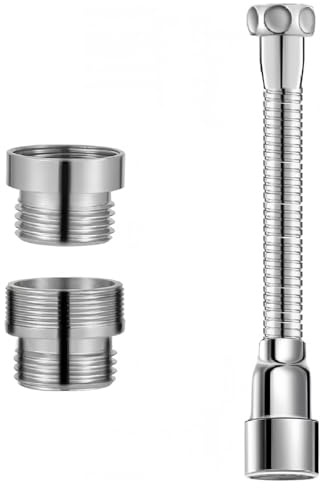 1 Stück Wasserhahnverlängerung, 20cm Spritzkopf, Küchenarmatur, Mit 2pcs Metall Doppelgewinde Adapter, Für Küchen, Bäder, Toilette