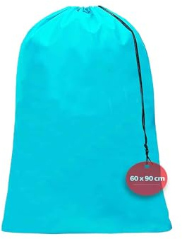 Wäschesack Reise 60 x 90 cm, Wäschebeutel Schmutzwäsche Große Kapazität, Wäschebeutel Reise mit Kordelverschluss, Stoff 120L Schmutzwäschebeutel (1 Stück Hellblau)