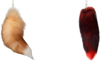 Fuchsschwanz Anhänger Keychain Fox tail Schlüsselring, Weich Flaumig Oversize 40cm Fell Schwanz Tasche Zusätze Auto Schlüsselketten Anhänger Handtasche Dekoration