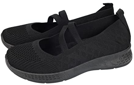 ZAPATOP 7-G701A Bailarinas de Verano en Color Negro para Mujer, Hechas en Textil, con cordón elástico para Ajustar, Plantilla Extraible y Piso de Goma Mujer Manoletinas Negro 39