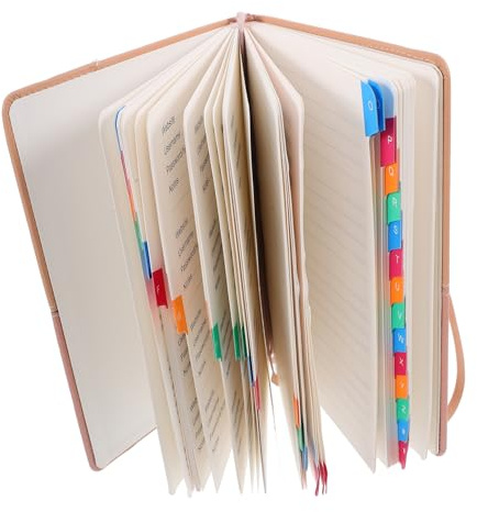 STOBOK Portables Telefonbuch A5 mit Passwortschutz Pu und Papiermaterial Einfach zu Bedienen für Büro und Zuhause Kleines Adressbuch zur Sicheren Kontaktverwaltung
