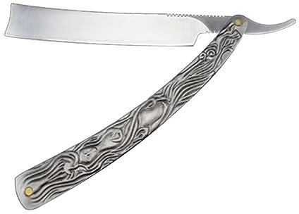 VINTORKY Manueller Rasierer Haarrasierer Rasiermesser Vom Alten Typ Tragbar Und Glatt Für Bart Und Kurze Haare Grau Für Friseursalon Und Reisen