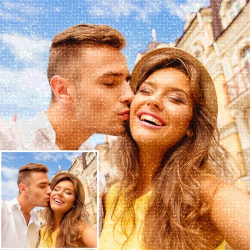 Diamond Painting Personalisiert - Eigenes Foto Selbst Gestalten, Benutzerdefiniertes 5D Design, Custom Geschenke Full Bilder Home Decor 30x30cm