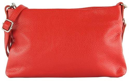modamoda de T258 Damen Leder Umhängetasche Clutch 25x16x3 cm, handmade in Italy