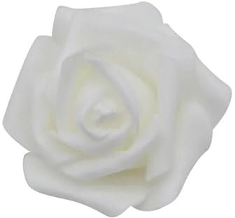 ZFISH 20 Stück 6 cm große PE-Schaumrosen, künstliche Blütenköpfe für Hochzeitsfeier-Dekoration, DIY-Kränze, dekoratives Heimbastelzubehör, F01 weiß, 30 Stück