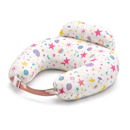 Inflatable Nursing Pillow for Breastfeeding – Travel Baby Feeding Cushion for Mom Support, Adjustable Waist Strap, Removable 100% Cotton Cover – Portable Newborn Essentials