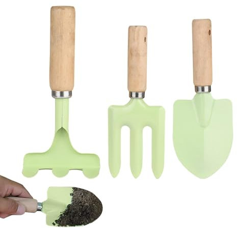 Gkumgwo Gartenset für Kinder, Gartengeräte-Set für Kinder | Garten-Handwerkzeuge, 3er-Set, Gartenspielzeug für den Außenbereich - Bequemes und Robustes Gartengerät, Garten-Grabwerkzeuge für