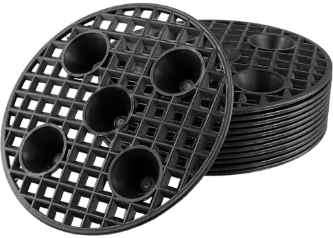 YIXNSW 12 stycken 20 cm blomkruksgaller mattor, plast blomkruka mesh dynor, rund blomkruka rutnät för inomhus, utomhus, trädgård