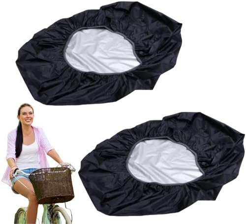 Housse de Pluie pour Paniers de Vélo,2 pièces Housse Panier Vélo Imperméable,Housse de Panier Vélo,Couverture Housse de Pluie Panier pour Bicyclette,Housse Protection pour Panier de Vélo étanche
