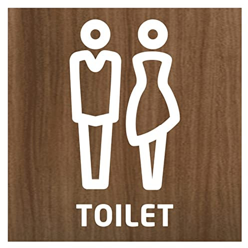 Toilettentürschilder, Acryl-Badezimmerschild für Herren und Damen, dekoratives Figuren-Set, modernes Toilettenschild, Badezimmertürschilder, Toilettenschilder (Gold, Unisex) (weiße Toilette)