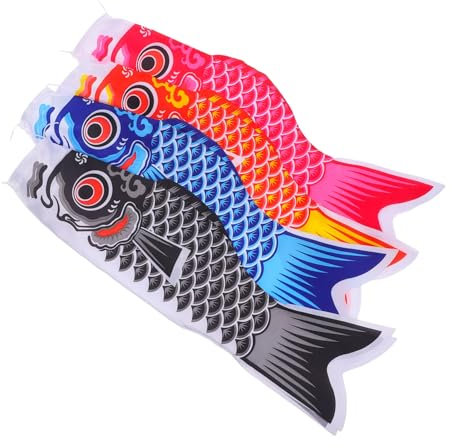 Supvox 4stücke Dekorative Japanische Karpfen-windsäcke Fisch-streamer-flags Hängende Garten-dekoration Windsäcke Für Außenbereich