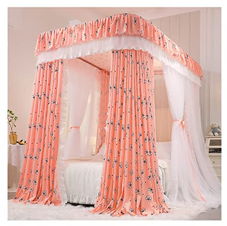 RDWQDGJG Bettvorhang Betthimmel Sommer 1,5MU Form Metallschiene Betthimmel Boden bis zur Decke Bettvorhang für Zimmerdekoration (Farbe: Stil 3, T
