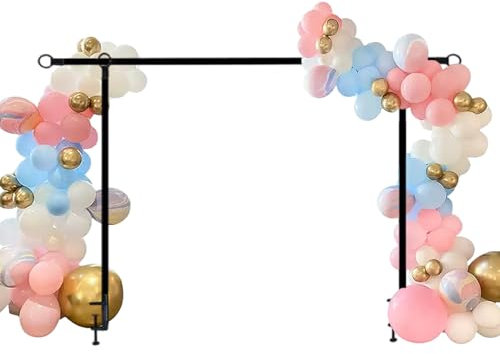 Arrovarp Marco de arco ajustable multiusos de 242 x 100 cm, soporte de arco de mesa de metal, marco de arco de flores de globo, soporte de barra sobre las mesas, soportes de arco de globos, soportes