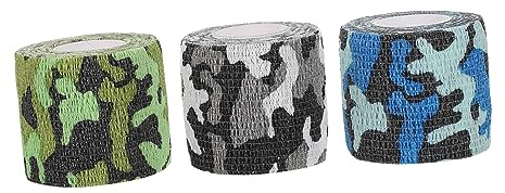 Toyvian Selbstklebendes Elastisches Schutzband im Camouflage Design 3 Stück-pack aus Vliesstoff für Arme und Körper Leicht Abzuziehen Hautschonend Sport