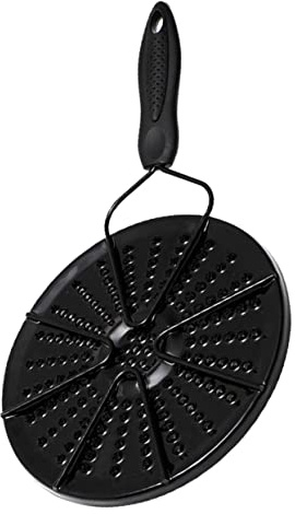 Placa de Transferencia de Calor para Cocina de Inducción Negra | Adaptador para Ollas Cerámicas, Mango Integrado, Uso en Gas y Eléctricas