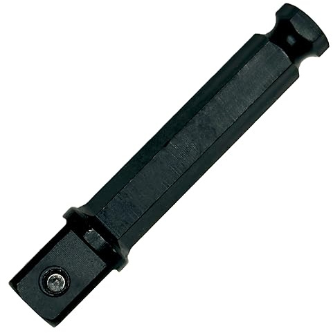 Pro-Graad 7/16 Hex to 1/2 Square Socket Adapter Drive Converter, Impact Driver Bit, Detent PIN, 2.5” Extension, 7/16” to 1/2” Impact Adapter, Works with 7/16inch Impact Driver & 1/2inch Electric Drill