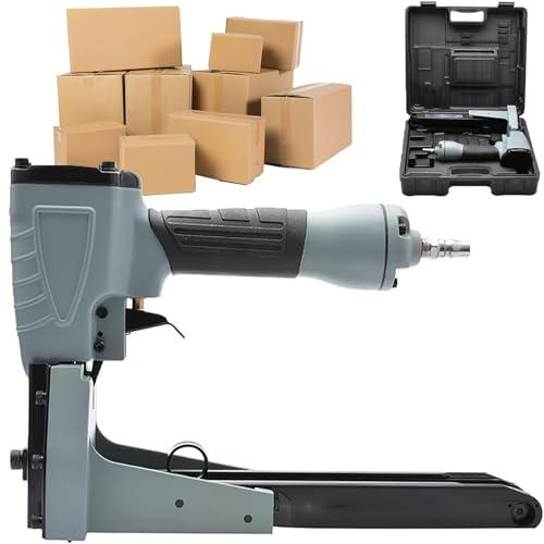 Machine pneumatique à sceller les cartons – Profondeur et étanchéité de clouage réglables, capacité de reliure de 100 pièces, agrafeuse manuelle pour cartons et boîtes en plastique