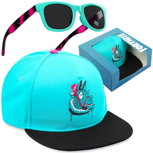 Get Trend Minecraft | Super Mario | Bob Esponja | Fortnite Gorra y Gafas de Sol Niño Set, Gorra Infantil Verano con Protección UV y Gafas Sol Niño