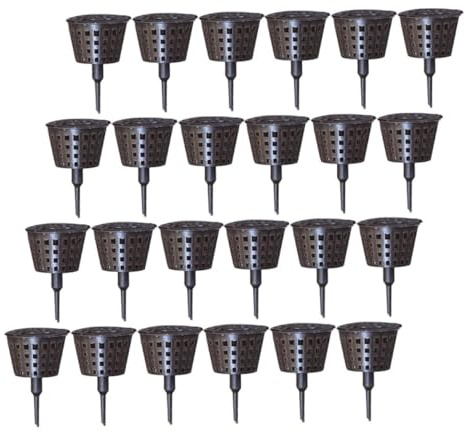 BIUDECO 30pcs Planting Fertilization Basket with Lid for Orchid Bonsai, Mini Garden Nutrition Cups for Hydroponic and Potted Plants, Small Plastic Fertilizer Mesh Pots for Indoor