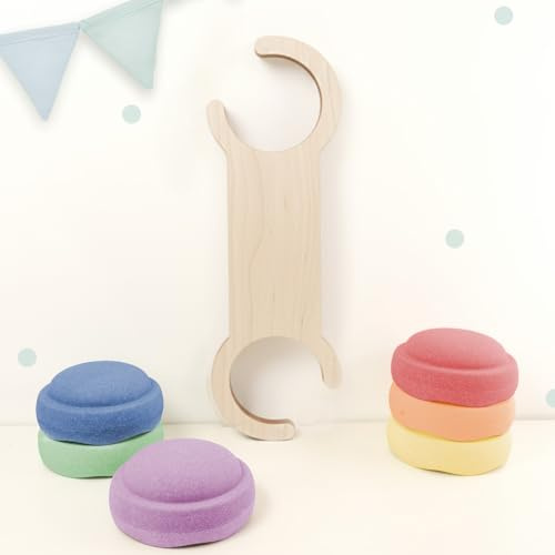 hellomini Abenteuerbrücke für Stapelstein® – personalisierbar mit Namen Gravur – Holz Spielzeug für Kinder – Balancierbrücke für Motorik & Bewegung - Montessori Zubehör