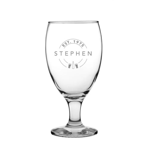 NOT JUST A PRINT Personalised Engraved Tulip Beer Glass – Custom Name, Message or Logo – Pint Glass Gift for Mum, Dad, Birthdays, Christmas, Father’s Day – Custom Beer Glass 16oz (Gastro Pub Home)