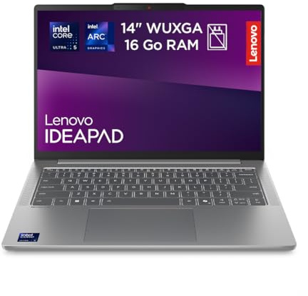 Lenovo IdeaPad Slim 5 14IMH10 - Ordinateur Portable 14'' WUXGA (Intel Core Ultra 5 135H, RAM 16Go, SSD 512Go, Windows 11 Home) Clavier AZERTY Français Non rétroéclairé - Gris