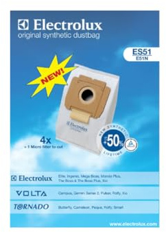 Electrolux ES51 Set of 4 Synthetic Vacuum Cleaner Bags + 1 Micro Filter