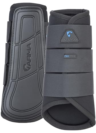 Shires Arma Neoprene Brushing Boots in Black Cob, Black