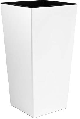 Zanvic Urbi 26,6 litres de plastique Fower Pot avec doublure intérieure 27 x 27 x 50 cm Blanc