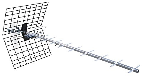 Metronic 425044 Antenne d'extérieur Trinappe 20 dB - filtre 4G - UHF - Fiche F