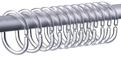 36 Piezas de Anillos de Cortina de Ducha Anillos en C Blancos Ganchos Colgador de Cortina Aro Clip de Cortina de Baño (Transparente)