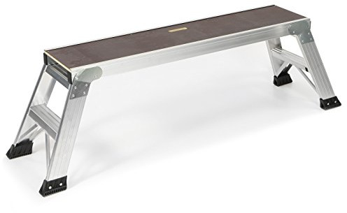 Jumbo® Piattaforma di lavoro in alluminio/legno, 130 x 30 cm, altezza 0,52 m, pieghevole, scala di montaggio