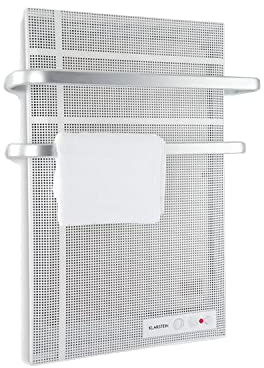 Klarstein Hot Spot Wave Panel infrarrojo - Calefactor infrarrojo, Radiador de pared, 51 x 80 cm, 20 m², 1000 W, Termostato, Portatoallas, Protección antisalpicadura, Aluminio, Plateado