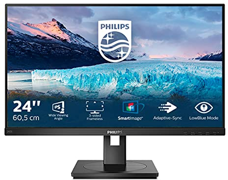 Philips 242S1AE - 24 Zoll FHD Monitor, höhenverstellbar (1920x1080, 75 Hz, VGA, DVI, HDMI, DisplayPort) schwarz